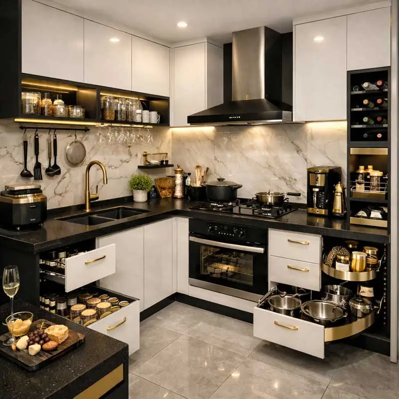 আধুনিক ছোট রান্নাঘরের ডিজাইন ছবি বাংলাদেশ | Modern Small Kitchen Interior Design in Dhaka Apartment